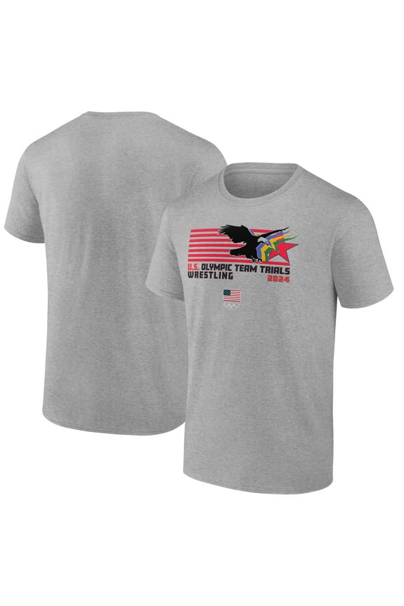 Men's  Heather Gray Team USA U.S. Olympic Team Wrestling Trials Dueling Fight T-Shirt