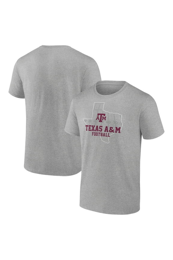Men's Heather Gray Texas A&M Aggies State Field T-Shirt