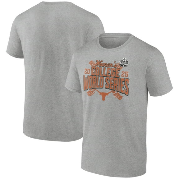 Men's Heather Gray Texas Longhorns 2025 NCAA Softball Women's College World Series Cut Off T-Shirt