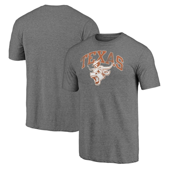 Men's Heather Gray Texas Longhorns Arched Bevo Tri-Blend T-Shirt