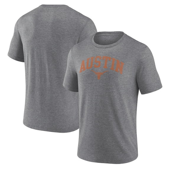 Men's Heather Gray Texas Longhorns Arched City Tri-Blend T-Shirt