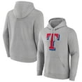 thumbnail image 1 of Men's Heather Gray Texas Rangers Official Logo Fitted Pullover Hoodie, 1 of 3
