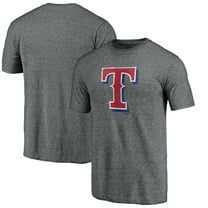 Men's Heather Gray Texas Rangers Weathered Official Logo Tri-Blend T-Shirt