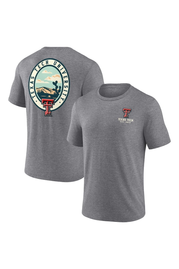 Men's Heather Gray Texas Tech Red Raiders Region Outdoors Tri-Blend T-Shirt