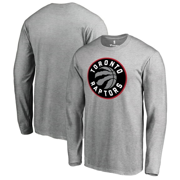 Men's Heather Gray Toronto Raptors Primary Logo Long Sleeve T-Shirt