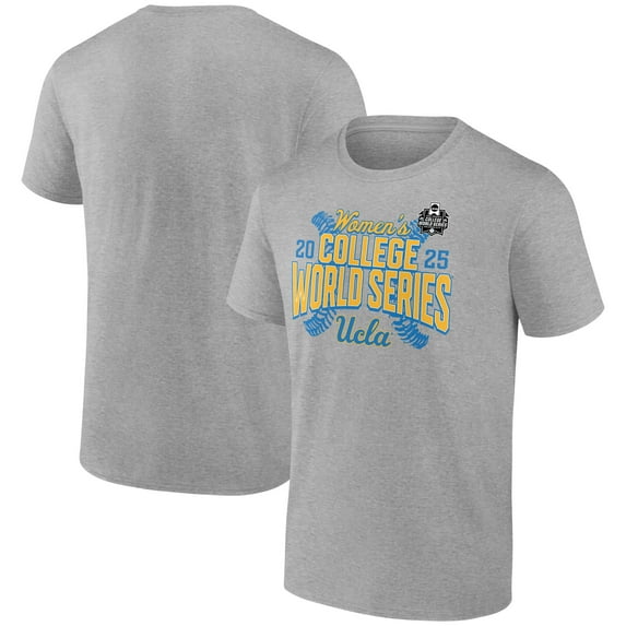 Men's Heather Gray UCLA Bruins 2025 NCAA Softball Women's College World Series Cut Off T-Shirt
