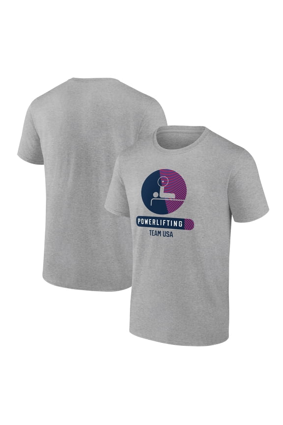 Men's Heather Gray US Paralympic Powerlifting Radiating Victory T-Shirt