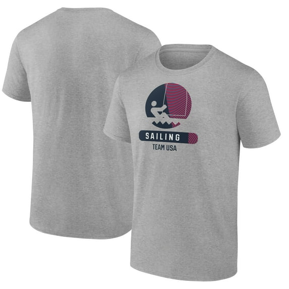 Men's Heather Gray US Sailing Radiating Victory T-Shirt