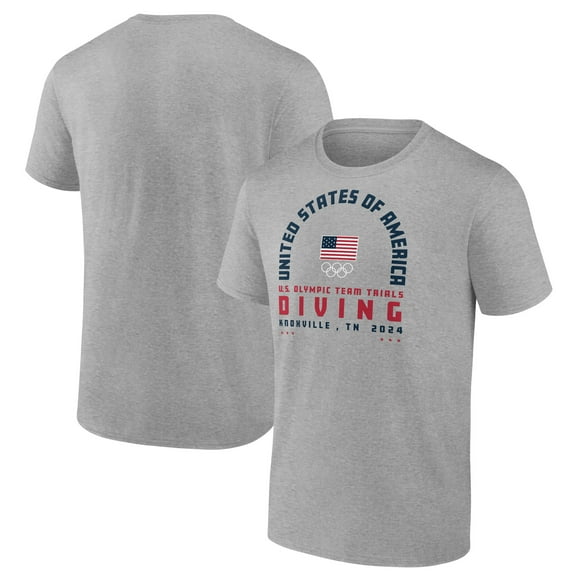Men's Heather Gray USA Diving 2024 U.S. Olympic Team Trials Arch T-Shirt