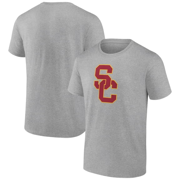 Men's Heather Gray USC Trojans Primary Logo T-Shirt