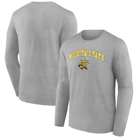 Men's Heather Gray Wichita State Shockers Campus Long Sleeve T-Shirt