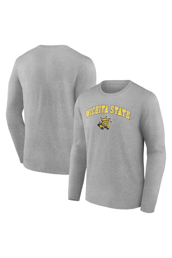 Men's Heather Gray Wichita State Shockers Campus Long Sleeve T-Shirt