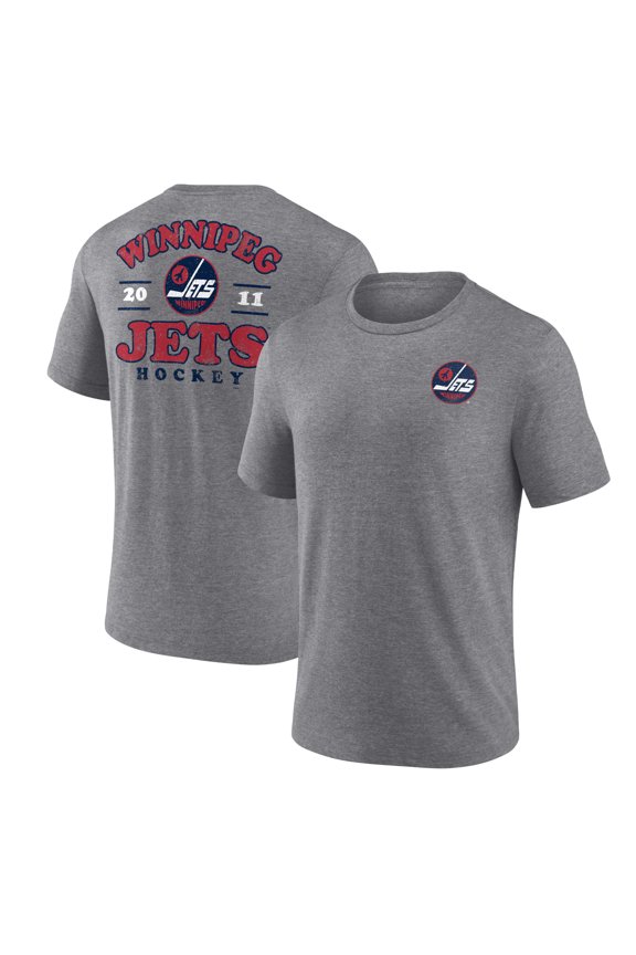 Men's Heather Gray Winnipeg Jets Winger Tri-Blend T-Shirt
