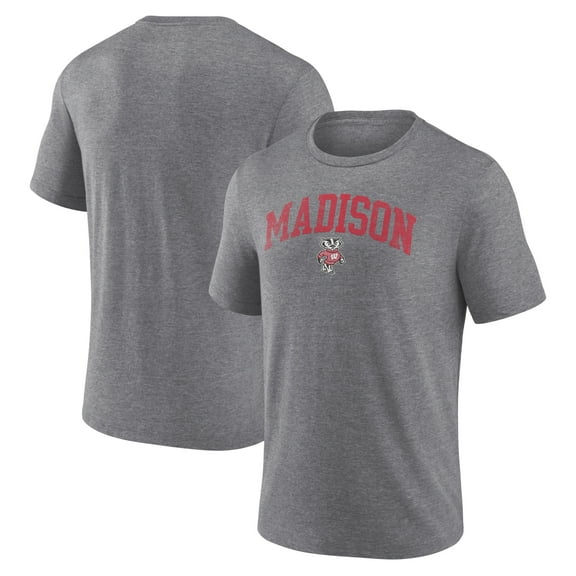 Men's Heather Gray Wisconsin Badgers Arched City Tri-Blend T-Shirt