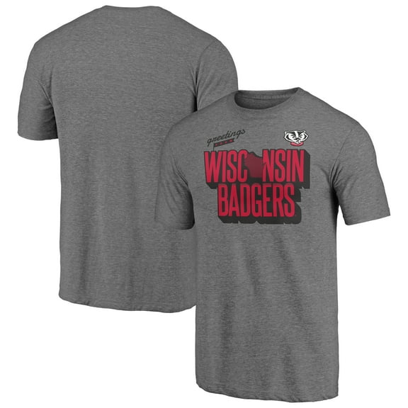 Men's Heather Gray Wisconsin Badgers Handbook Tri-Blend T-Shirt