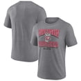 thumbnail image 1 of Men's Heather Gray Wisconsin Badgers Vintage Stack Tri-Blend T-Shirt, 1 of 3