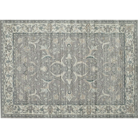 Ahgly Company Machine Washable Indoor Rectangle Traditional Granite Gray Area Rugs, 2' x 4'