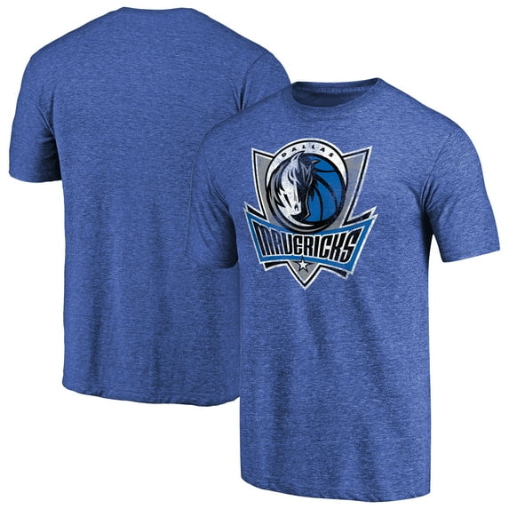 Men's Heather Royal Dallas Mavericks Distressed Team Logo Tri-Blend T-Shirt