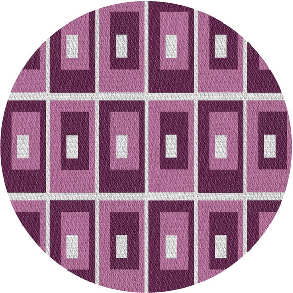 Ahgly Company Machine Washable Indoor Round Transitional Dark Raspberry Purple Area Rugs, 7' Round