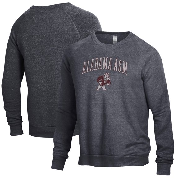Men's Heathered Black Alabama A&M Bulldogs The Champ Tri-Blend Pullover Sweatshirt