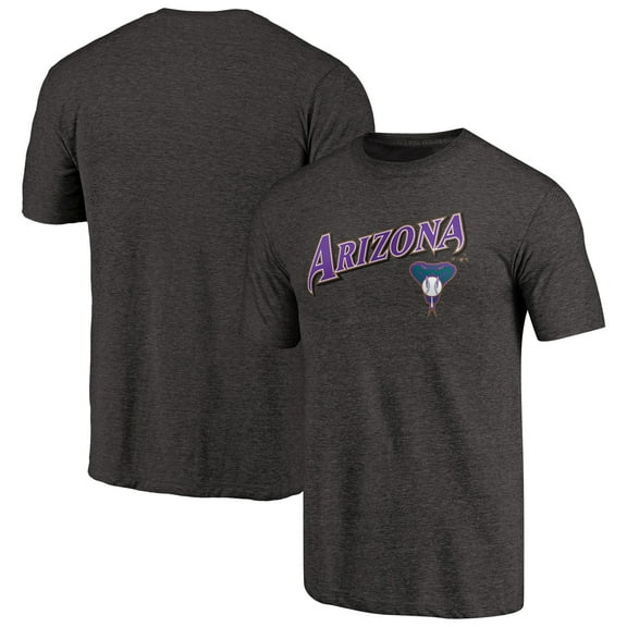 Men's Heathered Black Arizona Diamondbacks Vintage Cooperstown Collection Wahconah Tri-Blend T-Shirt