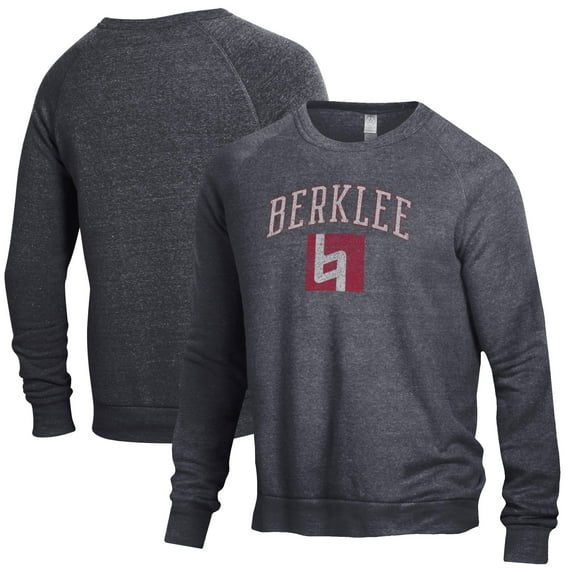 Men's Heathered Black Berklee College of Music The Champ Tri-Blend Pullover Sweatshirt