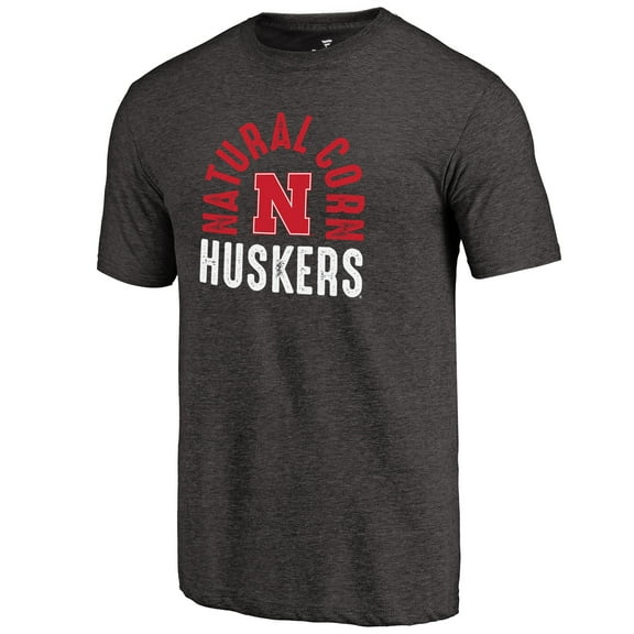Men's Heathered Black Nebraska Huskers Hometown Collection Tri-Blend T-Shirt