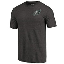 Men's Heathered Black Philadelphia Eagles Primary Logo Left Chest Distressed Tri-Blend T-Shirt