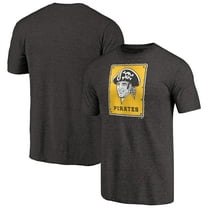 Men's Heathered Black Pittsburgh Pirates Cooperstown Collection Forbes Tri-Blend T-Shirt