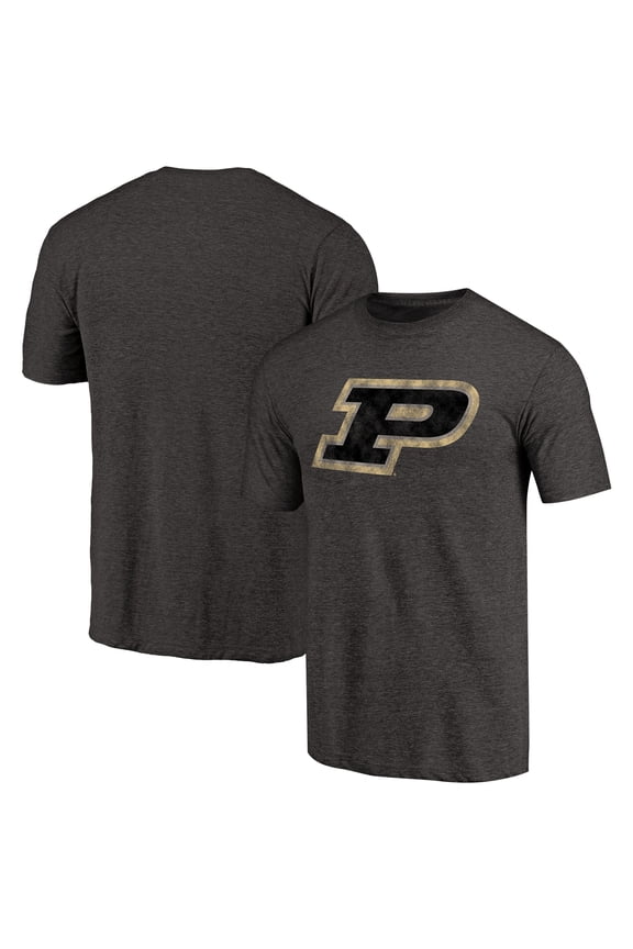 Men's Heathered Black Purdue Boilermakers Classic Primary Tri-Blend T-Shirt