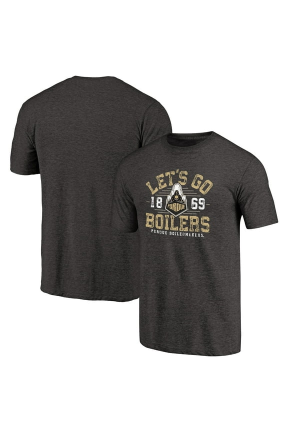 Men's Heathered Black Purdue Boilermakers Hometown Collection Tri-Blend T-Shirt