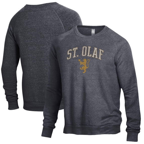 Men's Heathered Black St. Olaf Oles The Champ Tri-Blend Pullover Sweatshirt