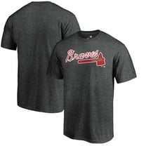 Men's Heathered Charcoal Atlanta Braves Team Wordmark T-Shirt