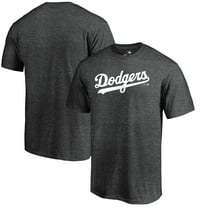 Men's Heathered Charcoal Los Angeles Dodgers Team Wordmark T-Shirt