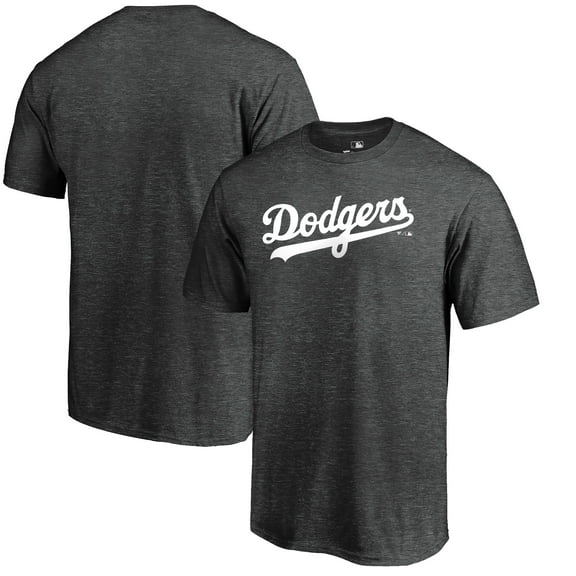 Men's Heathered Charcoal Los Angeles Dodgers Team Wordmark T-Shirt