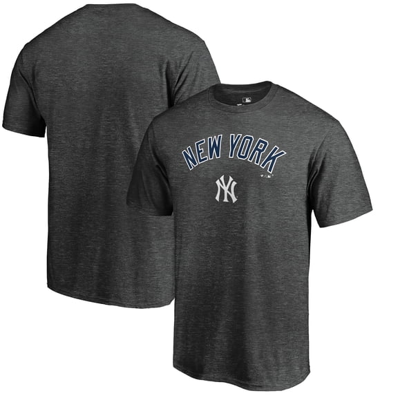 Men's Heathered Charcoal New York Yankees Team Lockup T-Shirt