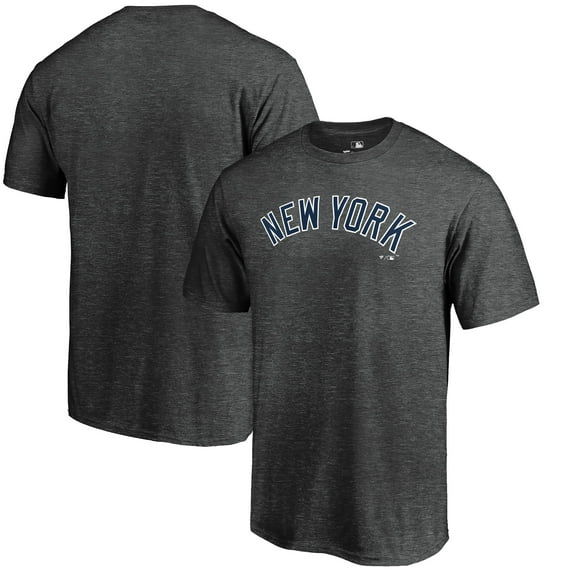 Men's Heathered Charcoal New York Yankees Team Wordmark T-Shirt