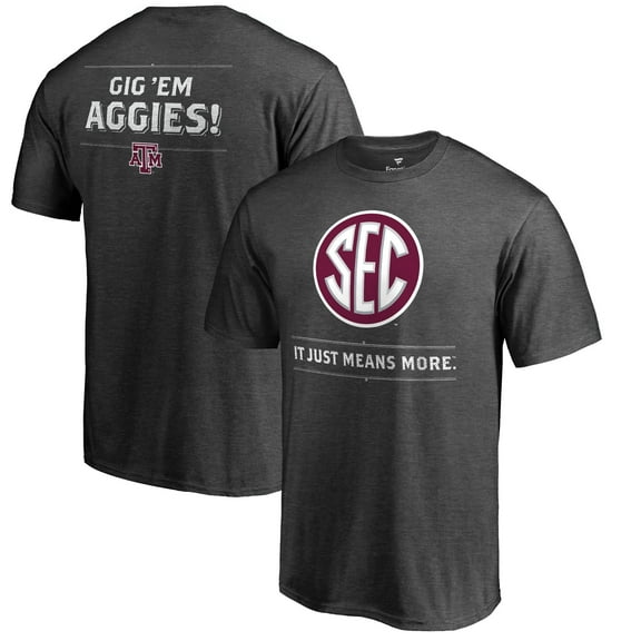 Men's Heathered Charcoal Texas A&M Aggies SEC Means More T-Shirt