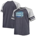 thumbnail image 1 of Men's Heathered Deep Sea Blue Seattle Kraken Big & Tall Raglan T-Shirt, 1 of 3
