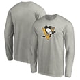 thumbnail image 1 of Men's Heather Gray Pittsburgh Penguins Primary Logo Long Sleeve T-Shirt, 1 of 3