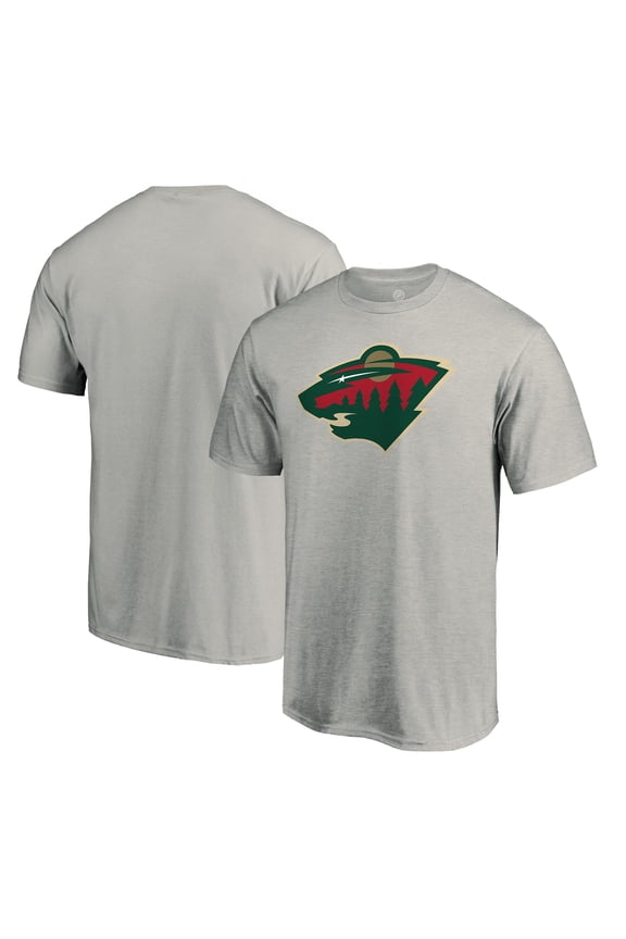 Men's Heather Gray Minnesota Wild Primary Logo T-Shirt