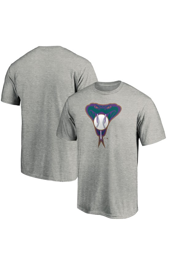 Men's Heathered Gray Arizona Diamondbacks Cooperstown Collection Huntington Logo T-Shirt