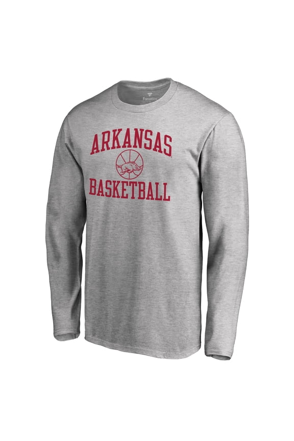 Men's Heathered Gray Arkansas Razorbacks In Bounds Long Sleeve T-Shirt