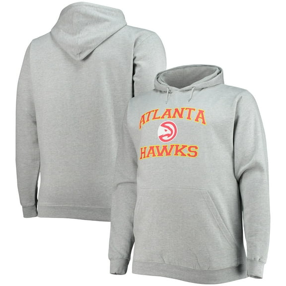 Men's Heathered Gray Atlanta Hawks Big & Tall Heart & Soul Pullover Hoodie