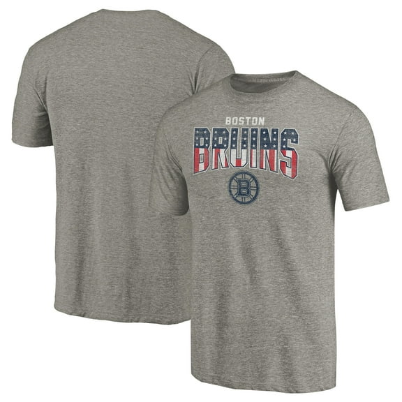 Men's Heathered Gray Boston Bruins Freedom Tri-Blend T-Shirt