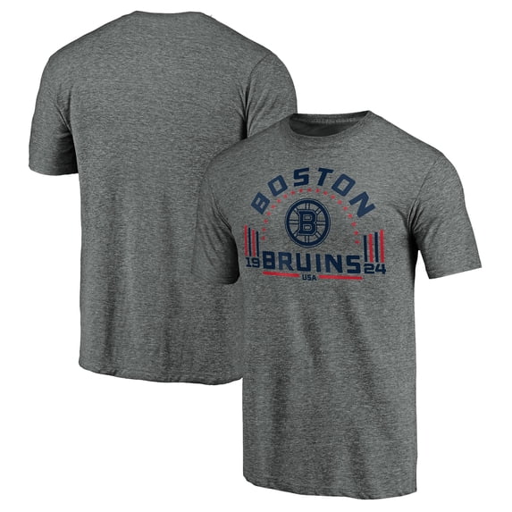 Men's Heathered Gray Boston Bruins Team Freedom Tri-Blend T-Shirt