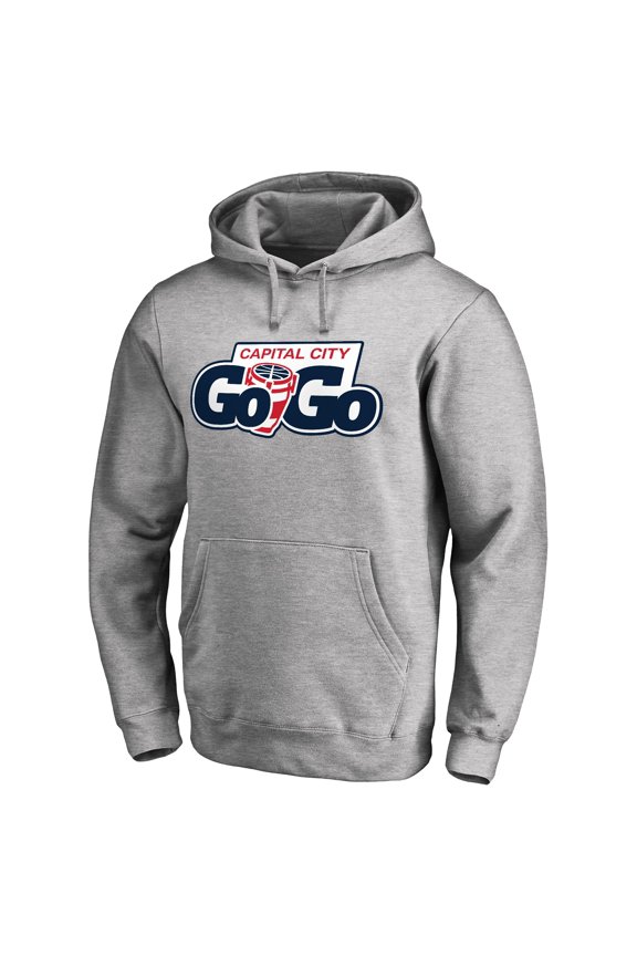 Men's Heathered Gray Capital City Go-Go Primary Logo Pullover Hoodie
