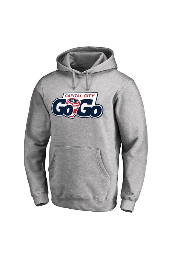 Men's Heathered Gray Capital City Go-Go Primary Logo Pullover Hoodie