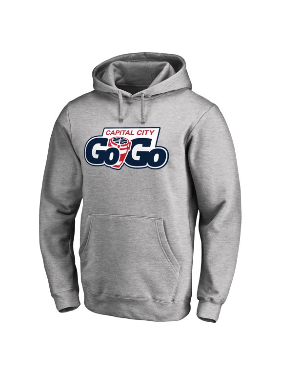 Men's Heathered Gray Capital City Go-Go Primary Logo Pullover Hoodie