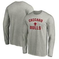 Men's Heathered Gray Chicago Bulls Victory Arch Long Sleeve T-Shirt